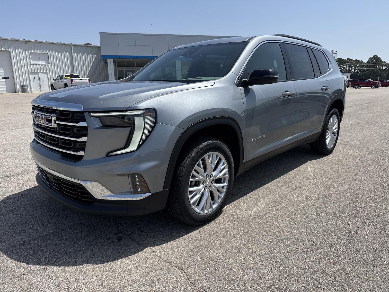 2026 GMC Acadia Elevation in Sterling Metallic — front three-quarter view