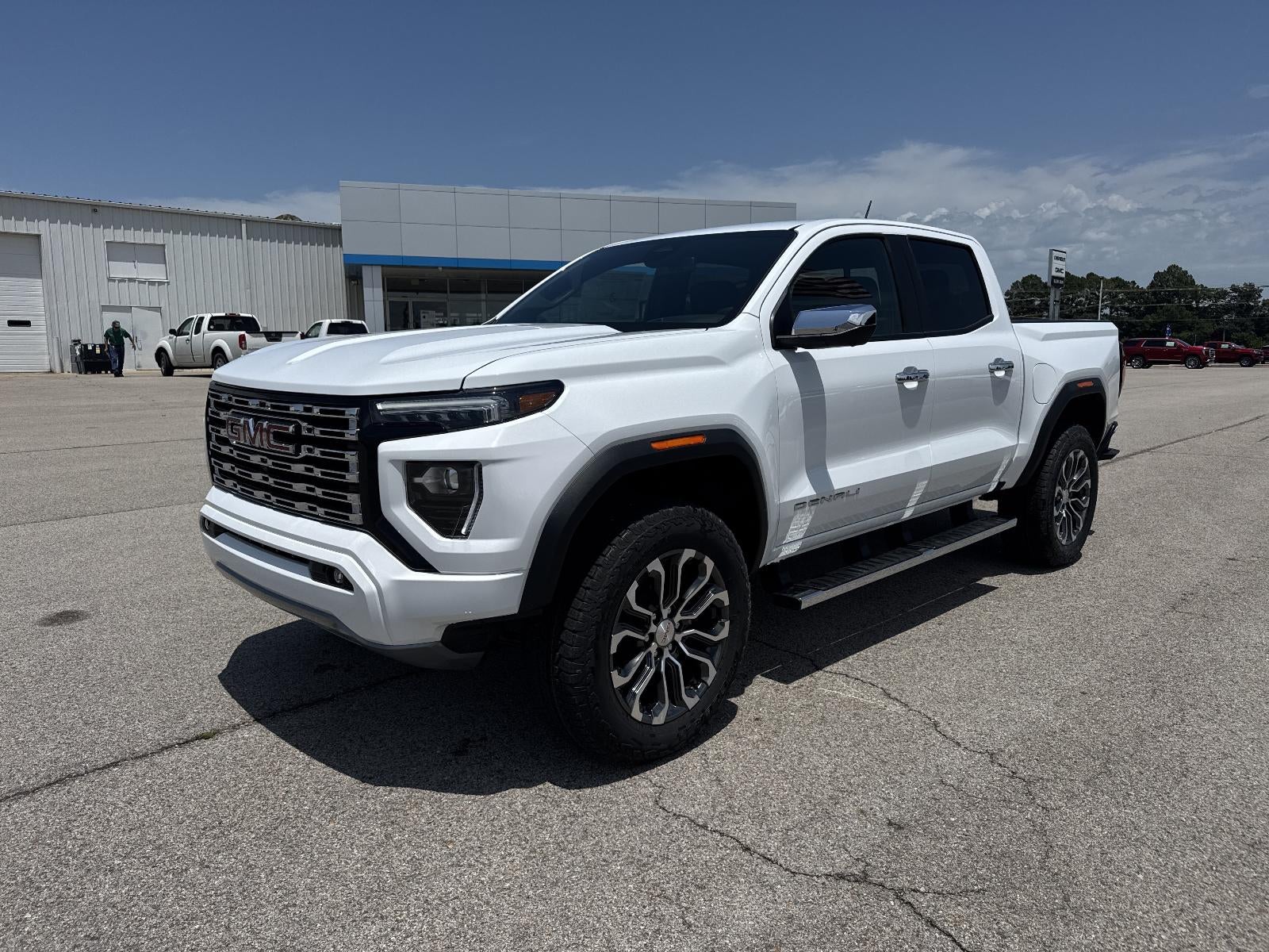 2026 GMC Canyon Denali in Summit White — front three-quarter view